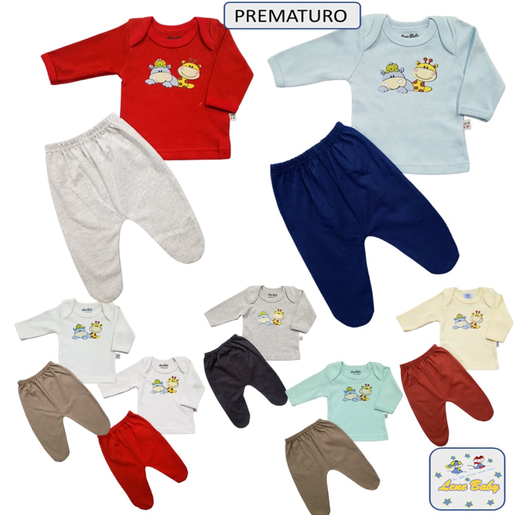 Conjunto Camiseta Manga Longa e Culote com pé Bebe Prematuro e Boneca Reborn LENE BABY