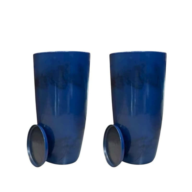 kit 2 Vasos Coluna Grande Decoração  69x34 Sala Jardim com prato