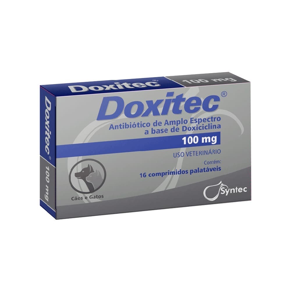 Doxiciclina / Doxitec 100mg - Antibiótico Palatável e Seguro para Tratamento de Infecções em Cães e Gatos