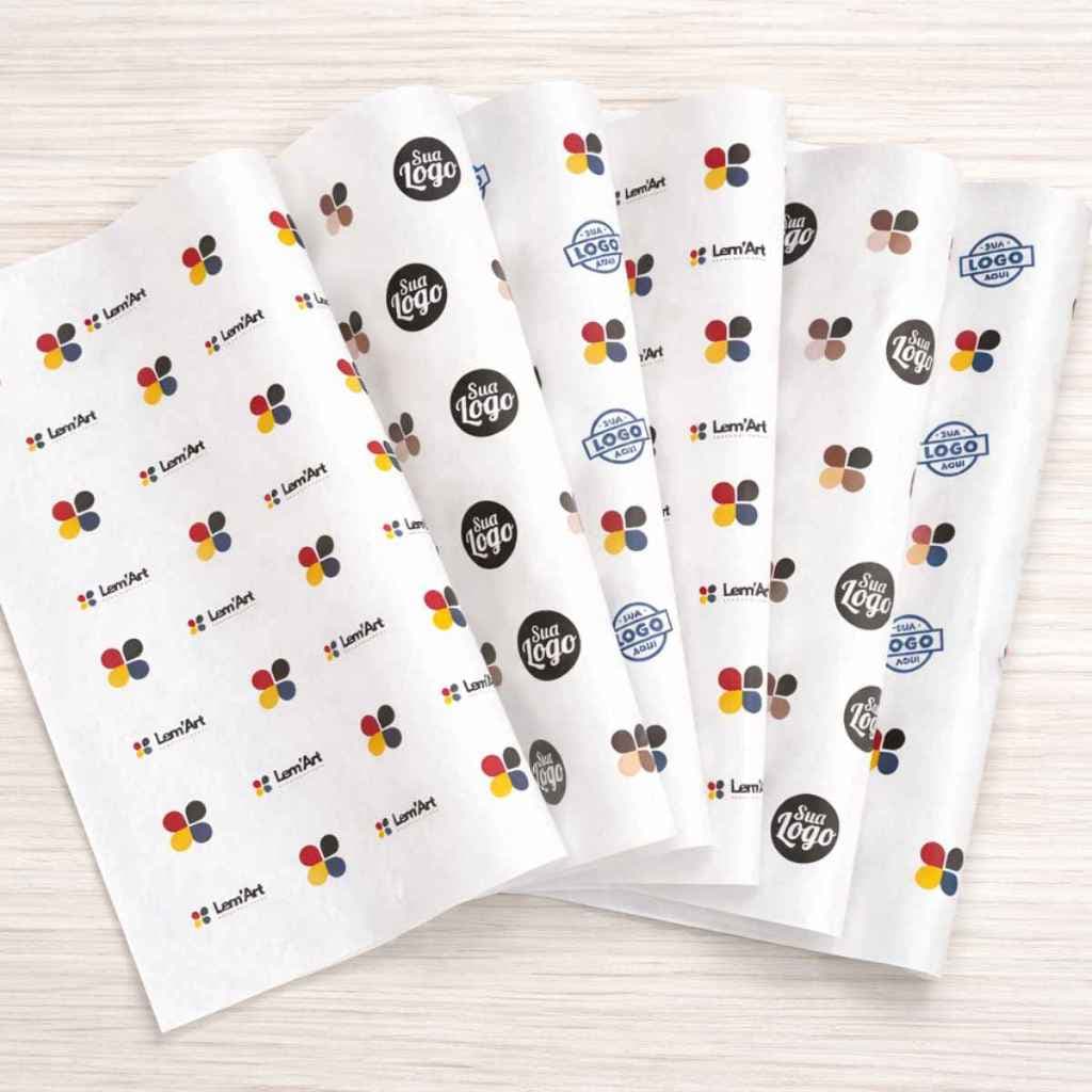 Papel Seda Personalizado 40x60cm Para Loja | 100 Folhas Com Sua Marca