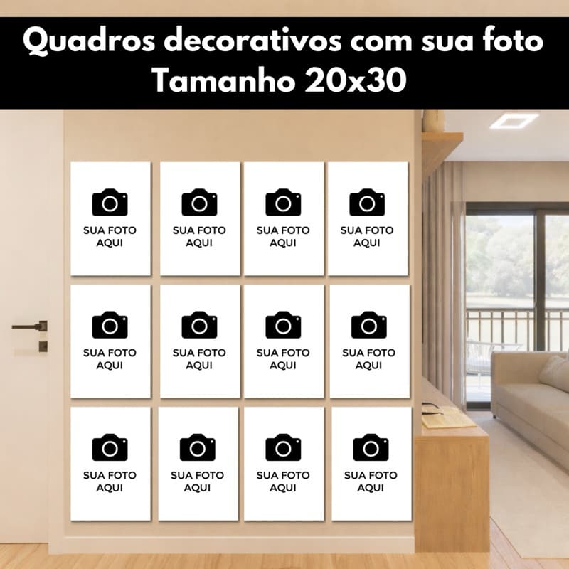 Quadro decorativo personalizado com sua foto para sala casa quarto familia imagem presente lembrancinha 20x30