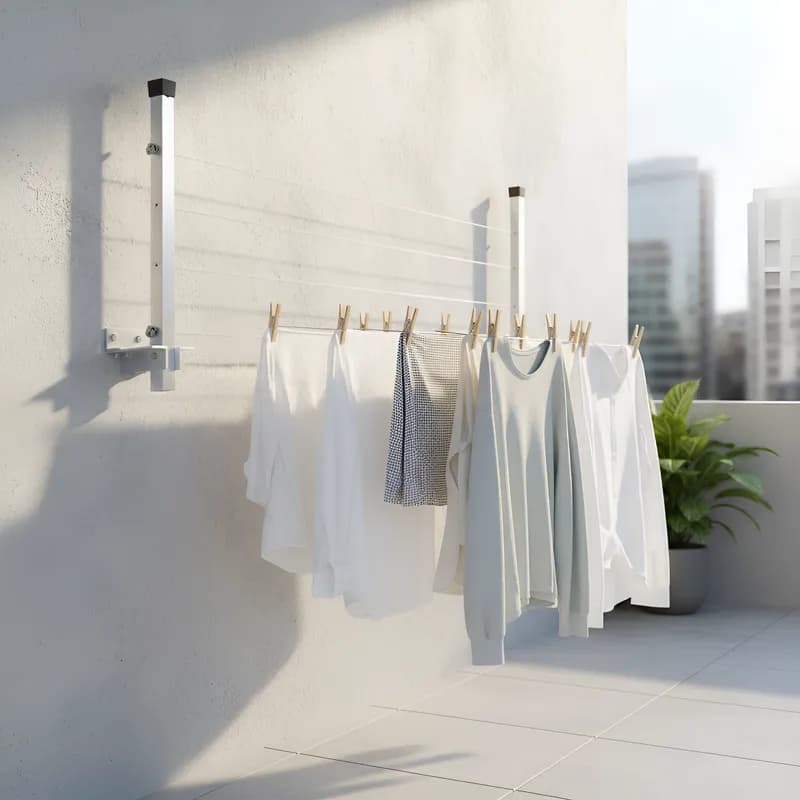 Varal Reforçado Retrátil De Parede Para Roupas Infinite - Envio Imediato com Kit Parafusos e Bucha