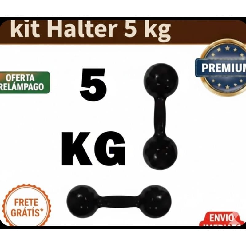 Par Halter 5kg Emborrachado(2×5kg) Academia Musculação Pronta Entrega Envio Imediato.