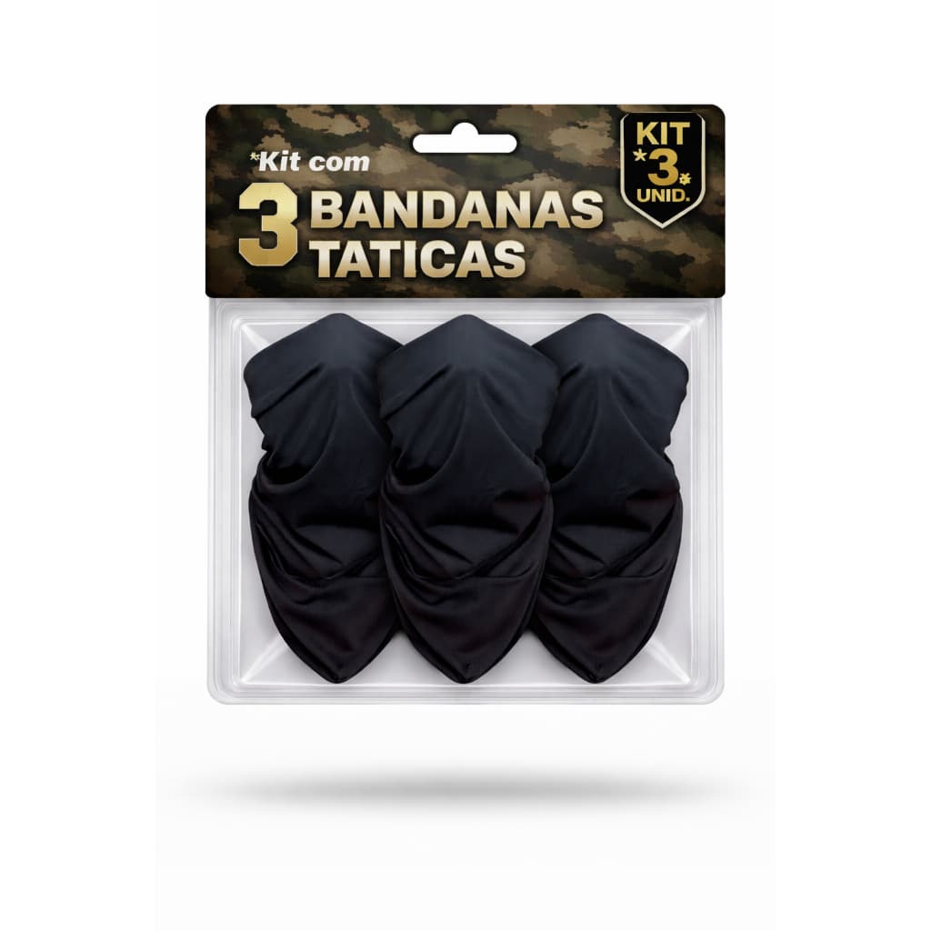 Kit 3 Bandanas Tubular Balaclava Touca Ninja Lenço Proteção Uv50 Frio P/ Ciclismo Moto Pesca Com Proteção Solar