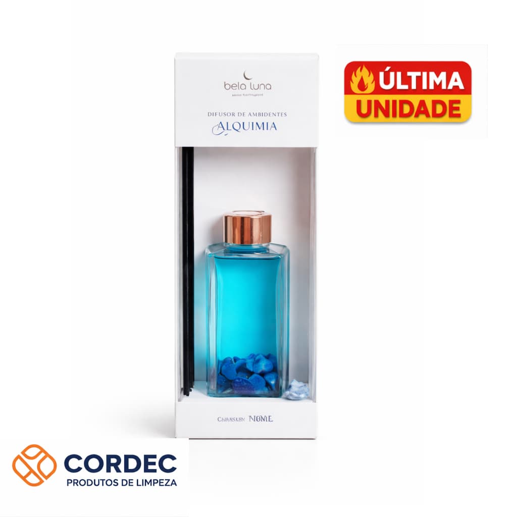 Difusor de Varetas Alquimia Sodalita Bella Luna 150ml Aromatizador Premium Floral Frutado Luxo com Cristal do Direcionam