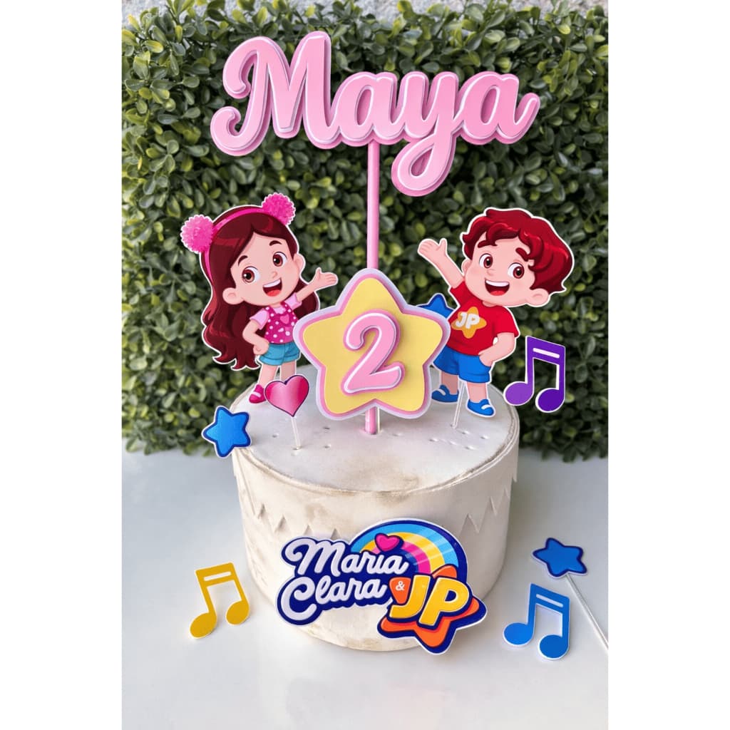 Topo/Topper De Bolo festa Maria Clara e jp  MOD01, Premium, Clean, com camadas PERSONALIZADO COM NOME