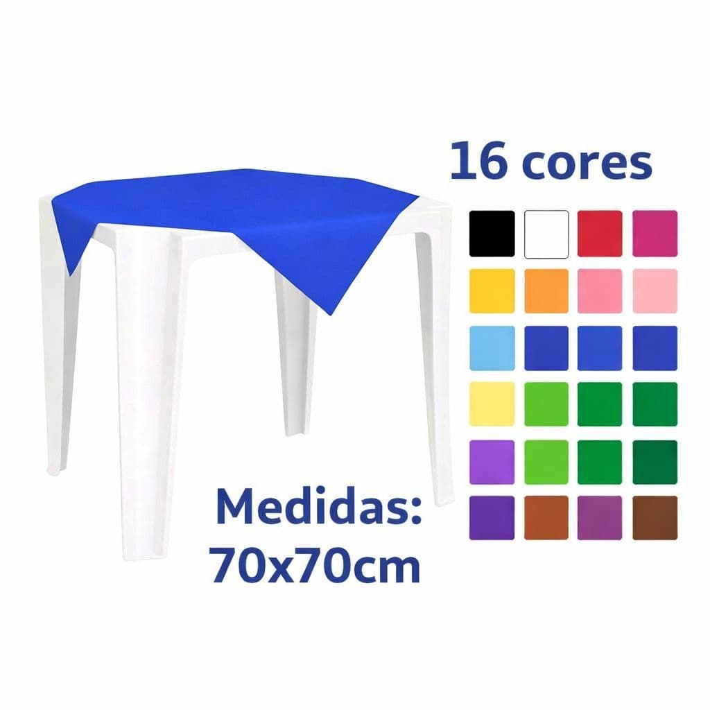 kit 10 toalhas de mesa festa TNT 70x70 cobre mancha cores vivas