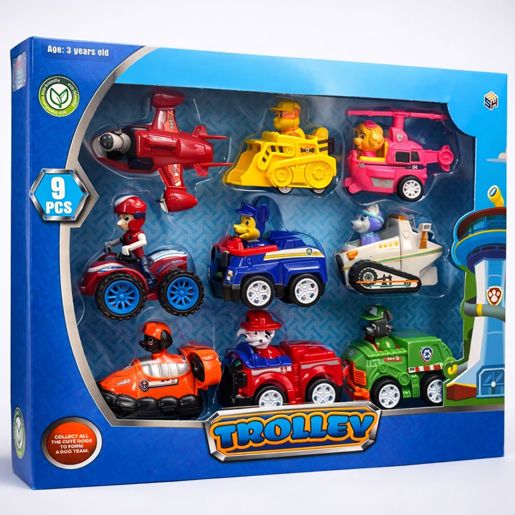 Kit Carrinhos Patrulha Canina Kit 2 K3 K6 K9 Chase Robo Dog Everest Rubble Marshall Zuma Skye Brinquedo Infantil