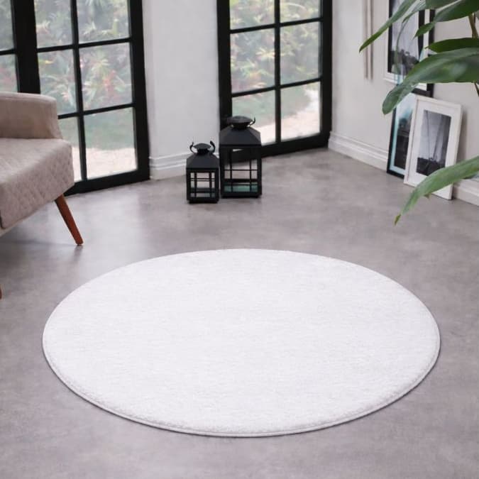 Tapete Redondo 70cm x 70cm Peludo Sala Quarto Varias Cores
