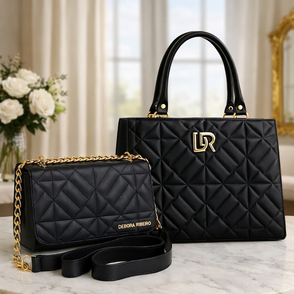 Kit 2 Bolsa Feminina Moderna Espaçosa Alça Transversal Lateral de Ombro Reforçada Tendência Promoção