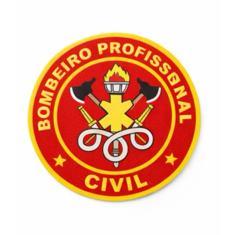 Adesivo Bombeiro Profissional Civil 7,5x7,5cm Externo Para Carro Moto Vidro Capacete APH Resgate