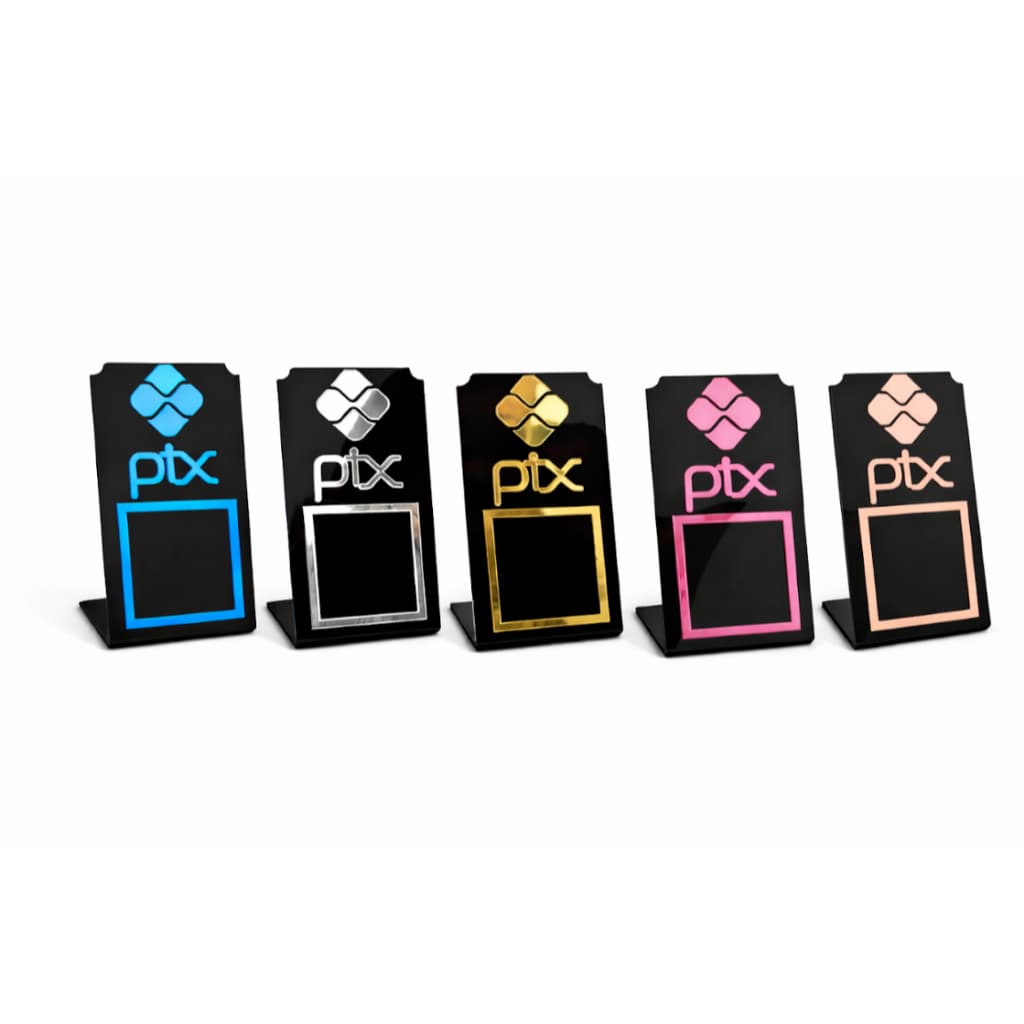 Placa Pix QR Code Em Acrilico Display Mesa Balcao Personalizado Pagamento Comercio Diversas Cores