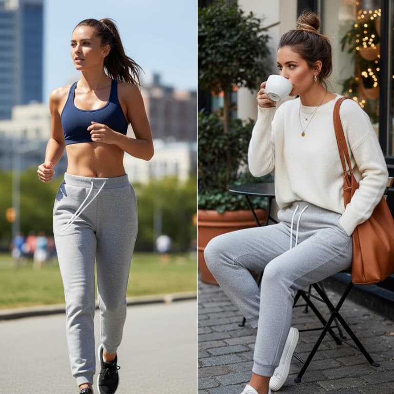 Calça Jogger de Moletom Feminina com Bolso