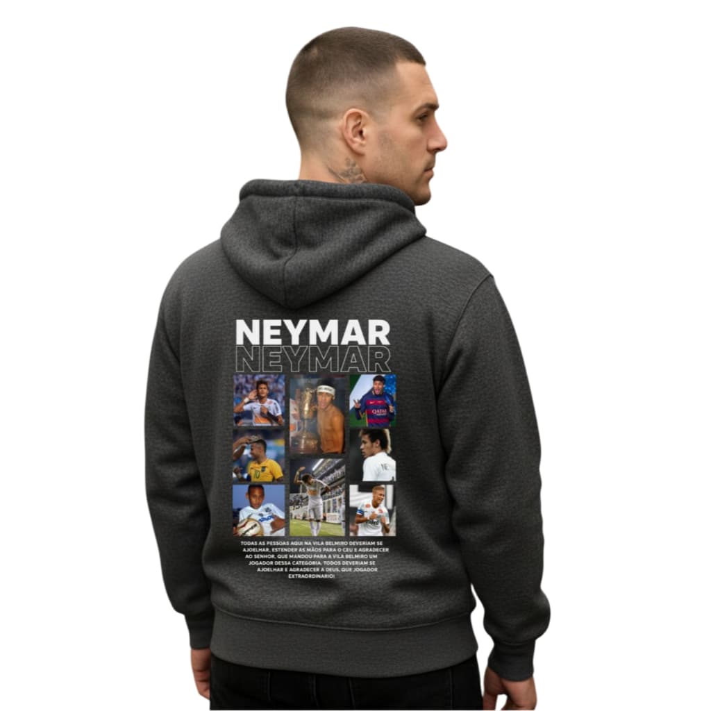 Moletom Canguru Capuz Streetwear Neymar Jr Jogador Futebol Brasil Premium Unissex Star