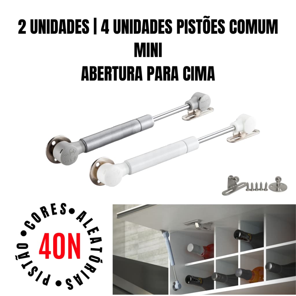2 UND ou 4 UND Pistão A Gás Mini Branco Para Portas De Armário força 40n (4kg)