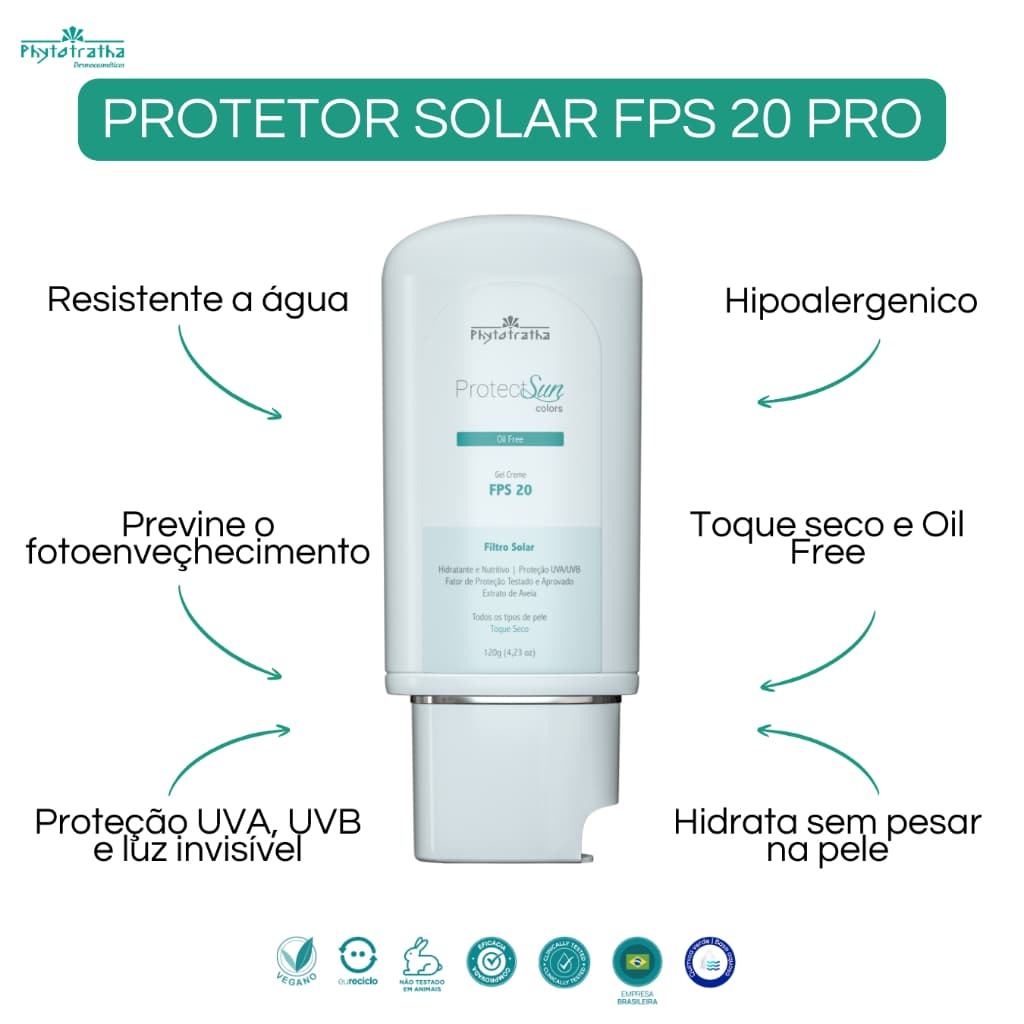 Protetor Solar Fps 20 Toque Seco - 120g - Phytotratha