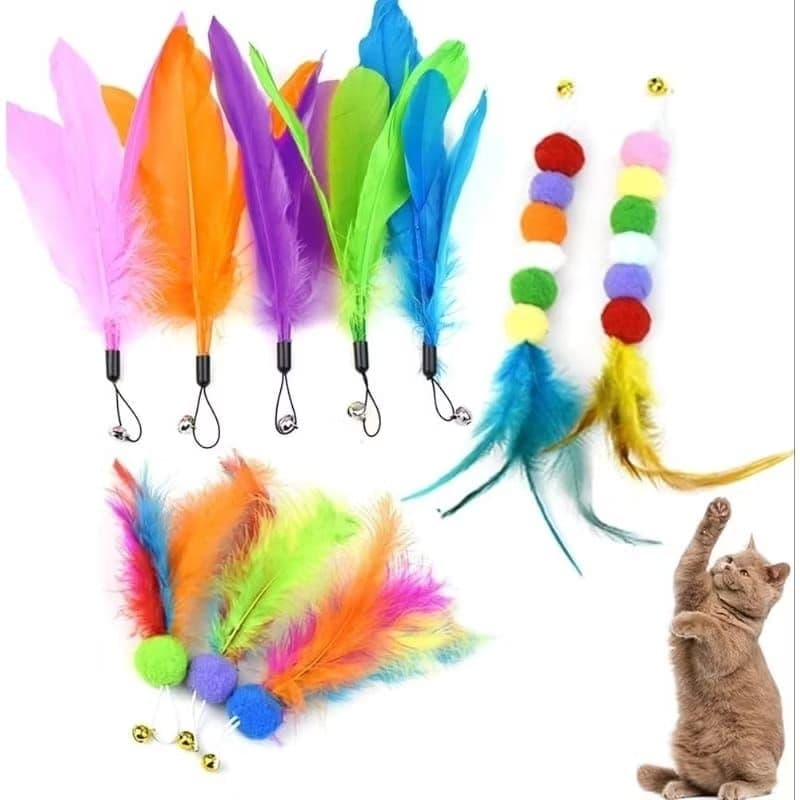 kit reposição 10 unidades ponta para varinha do gato brinquedo para gatos