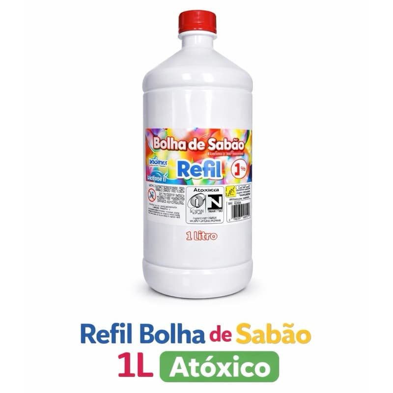 Bolha De Sabão Refil Líquido Bubble Para Máquina De Bolhas Kit 1/4 litros Atóxica Infantil