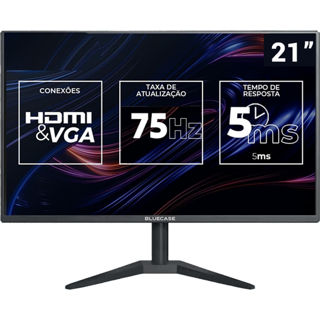 Monitor Led 21 Polegadas Brazilpc Full HD 75hz Preto Widescreen
