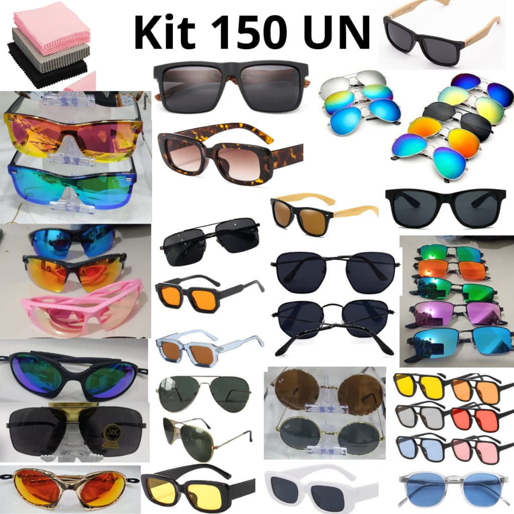 Kit 150/80/60 Óculos de Sol Unissex Atacado – Vários Modelos, Tendência 2026 para Revenda