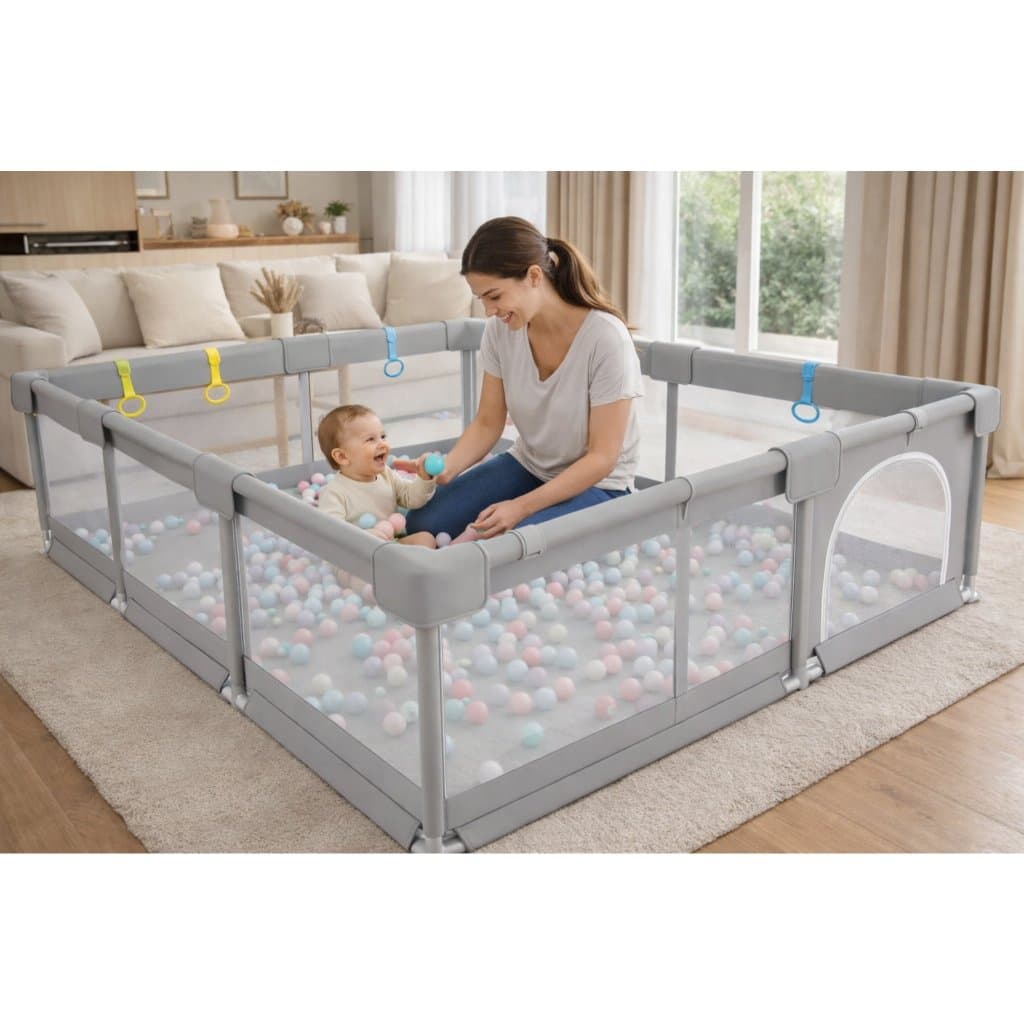Cercadinho Chiqueirinho Grande Bebe Infantil Tela Proteção