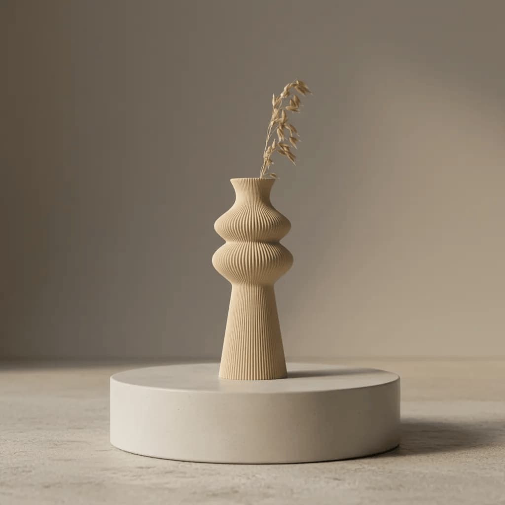 Vaso Decorativo LYRA Canelado – Design Contemporâneo para Ambientes Sofisticados