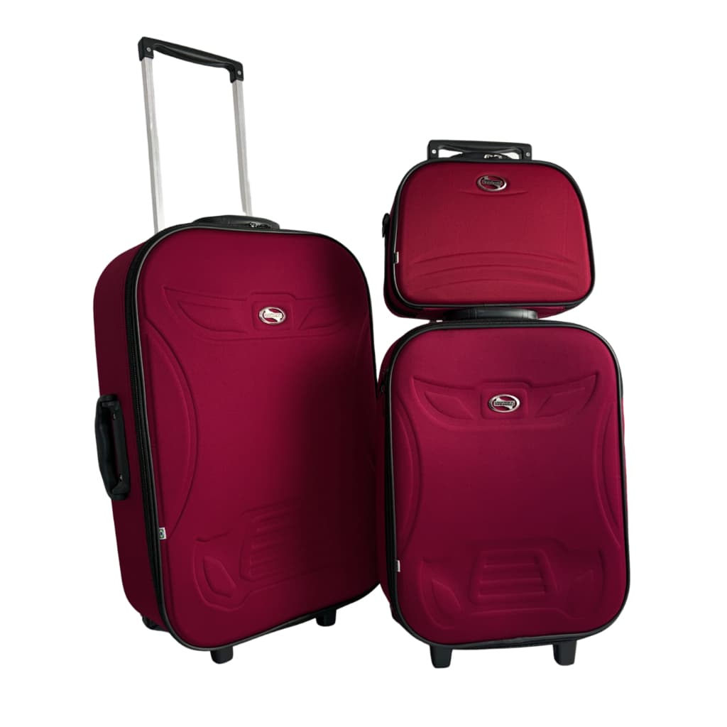 Kit 2 Malas de Viagem + Frasqueira | Mala de Bordo 10kg + Média 23kg | Conjunto Resistente e Forrado