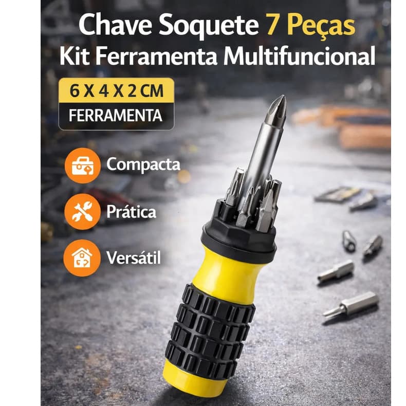 Chave Soquete 7 Peças- Ferramentas- Importado-casa- Montagem