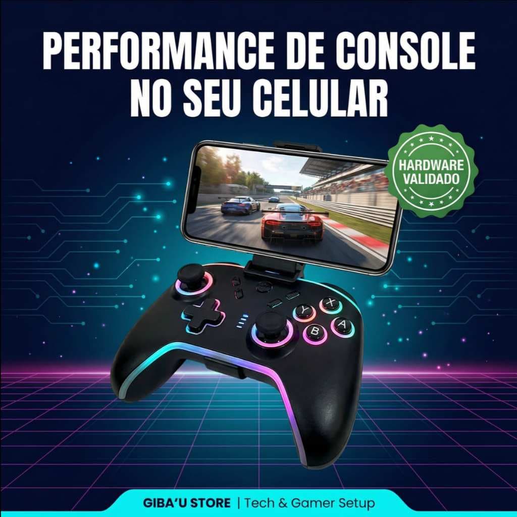 Controle Gamer Sem Fio Bluetooth + 2.4G Joystick Celular Android iOS PC TV Box - Giba'U Store