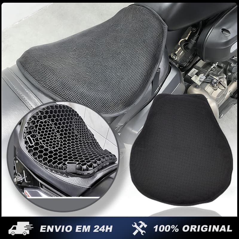 Almofada do assento da motocicleta gel antiderrapante calmante e confortável favo de mel