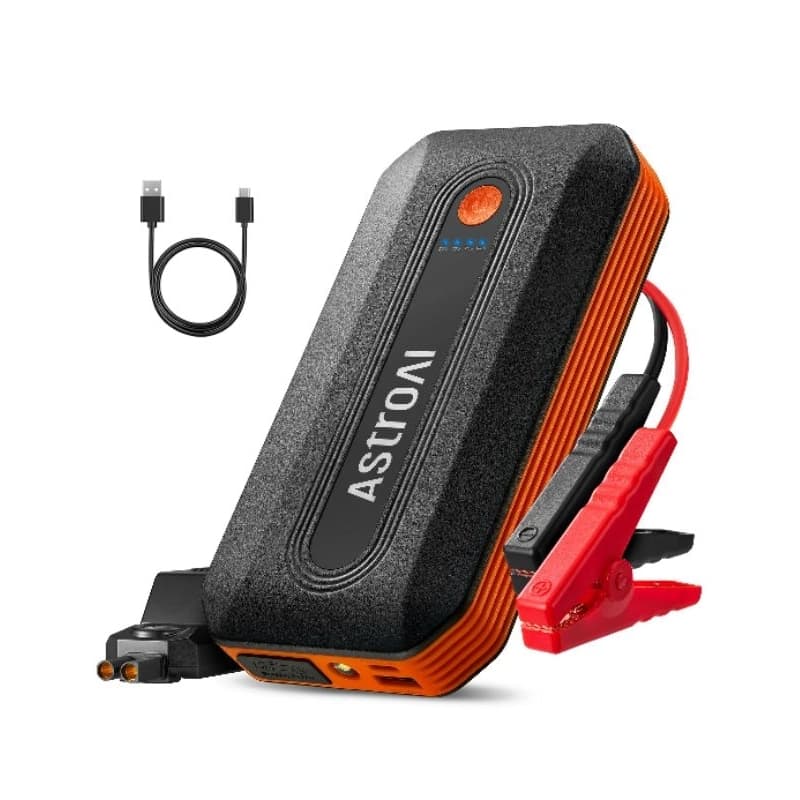 Carregador de bateria Automotiva 12V Portátil AstroAi com Cabo de Chupeta e USB Power Banck