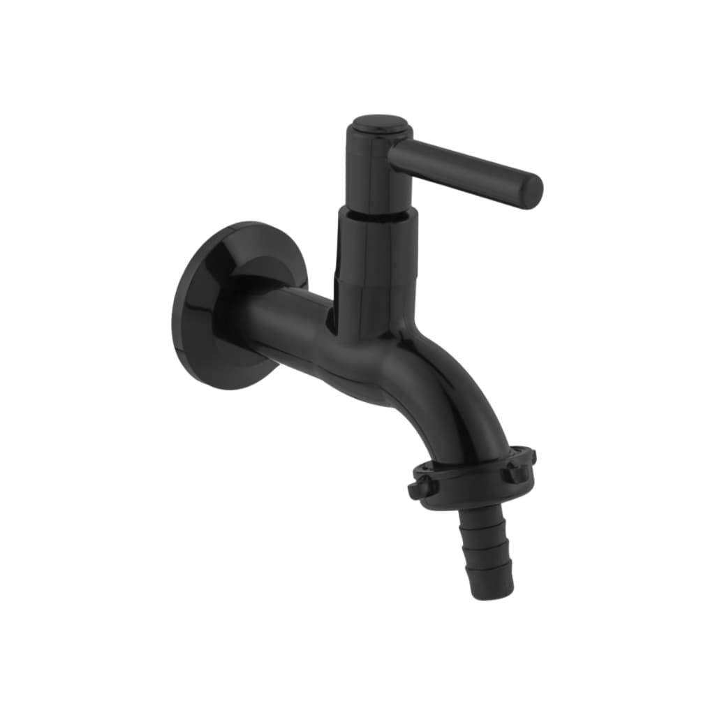 Torneira Para Jardim e Tanque Área de Serviço Pia em Abs Preto Matte 1/4 de Volta