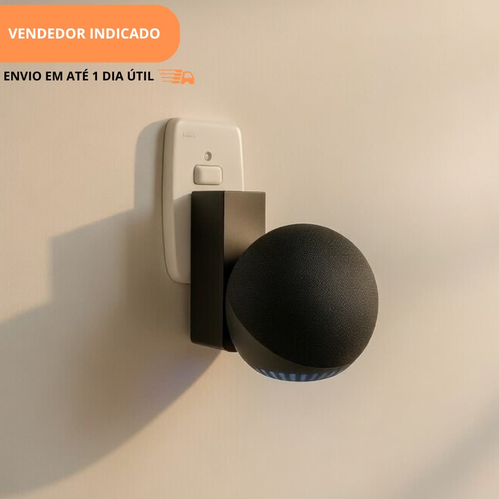 Suporte para Alexa Echo Dot 5ª Geração – Fixação em Tomada / Saída de Luz