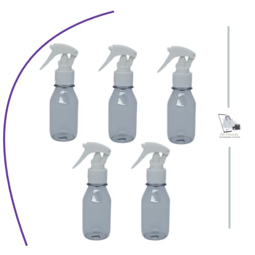 Kit 5 unidades Frasco 100ml Válvula Spray mini  Gatilho - Perfume, Aromatizante Ambiente, Álcool líquido etc.