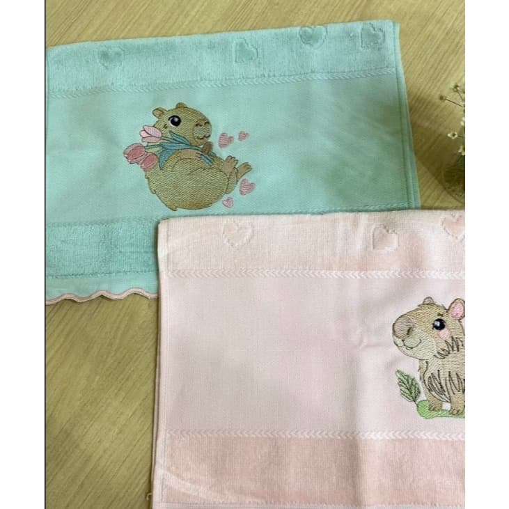 Toalha de boca fralda de boca toalhinha toalha escolar capivara