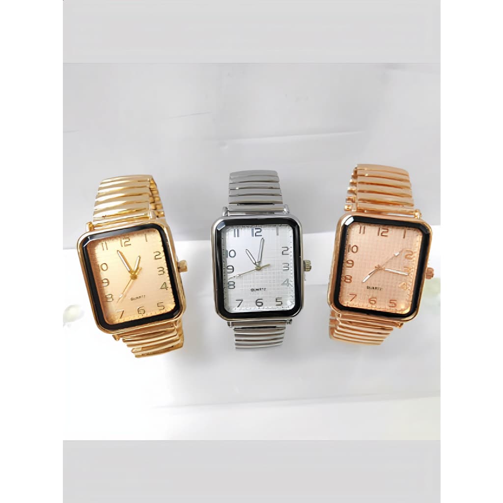 Relógio Feminino de pulso Quartz Bella Pulseira Elástica quadrado Moda