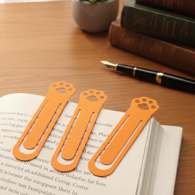 Marcador de Página de Livro Pet Patinha de Gato/Cachorro - Kit 3 Unidades - Criativo e Fofo