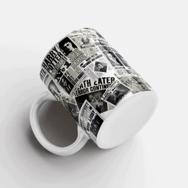 Caneca de Porcelana Personalizada Jornal Harry Potter