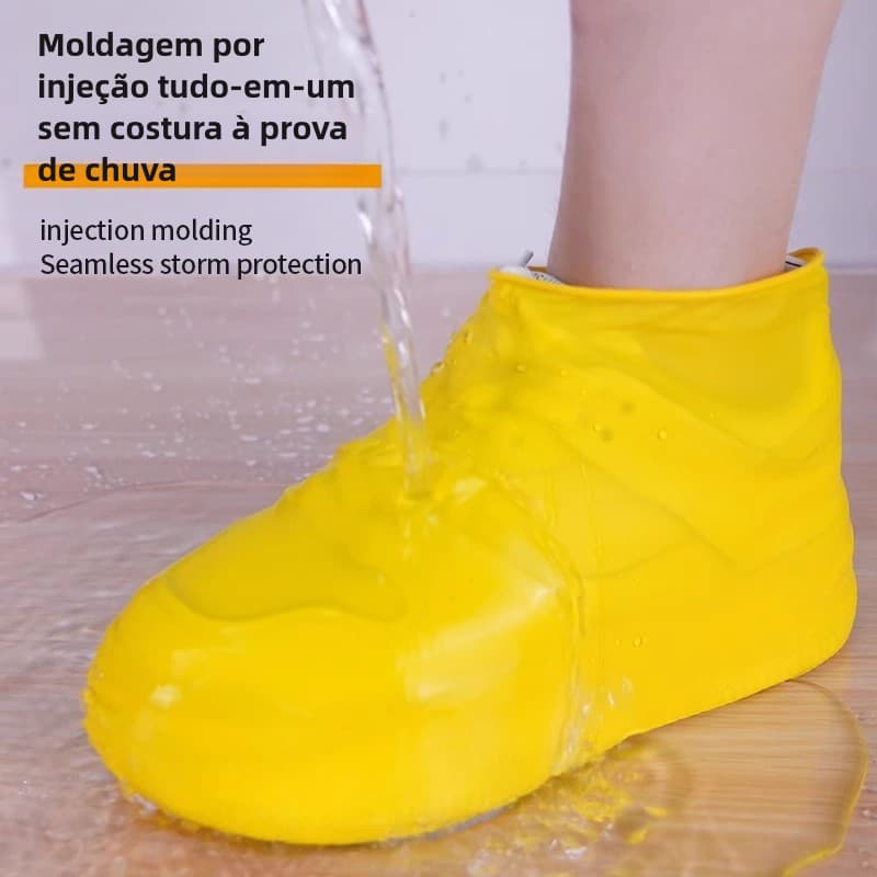 Protetor De Sapato Impermeável De Silicone Cor AMARELA Capa de Chuva Para Tênis Colorido e Unisex Joven e Adulto
