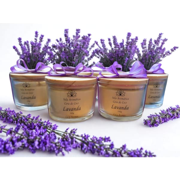 Kit 4 Velas Aromáticas - Lavanda - Flor de Cerejeira - Vanila - Chá Branco - Essência Premium - Super Cheirosas