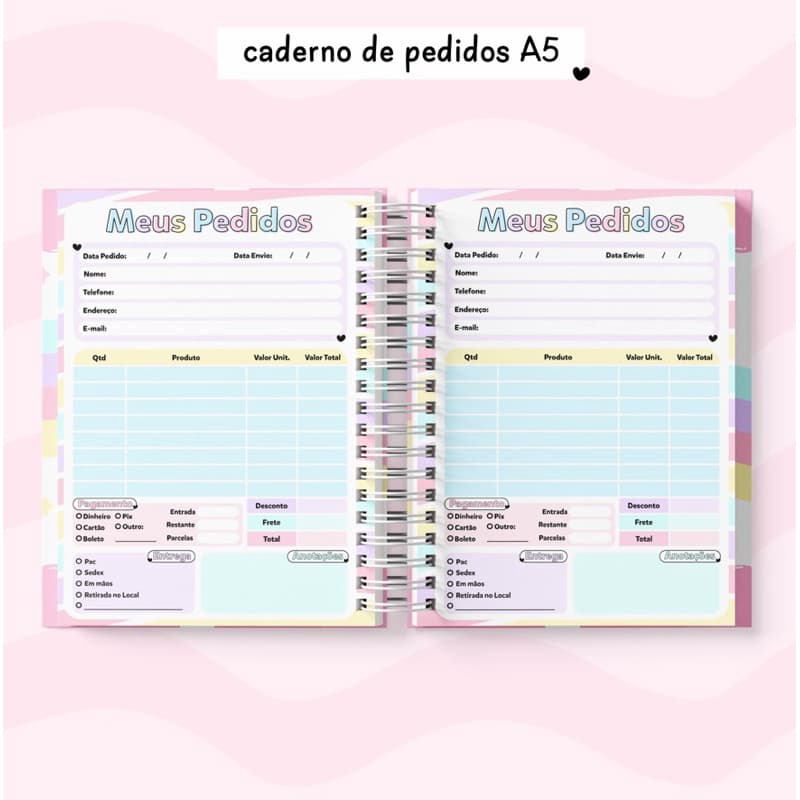 Caderno de Pedido Personalizado