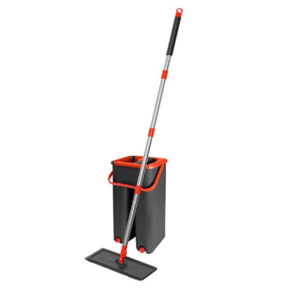 Flat Mop 5 Litros Esfregão Com Balde Rodo Mágico Lava Seca Tira Pó Esfregão Quadrado Rodo Porcelanato Madeira Laminado