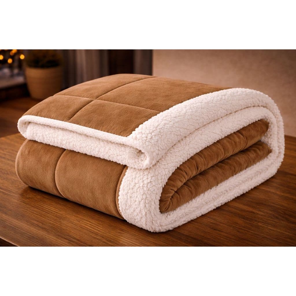 Coberdrom Flannel Casal Queen Edredom Sherpa Lã De Carneiro