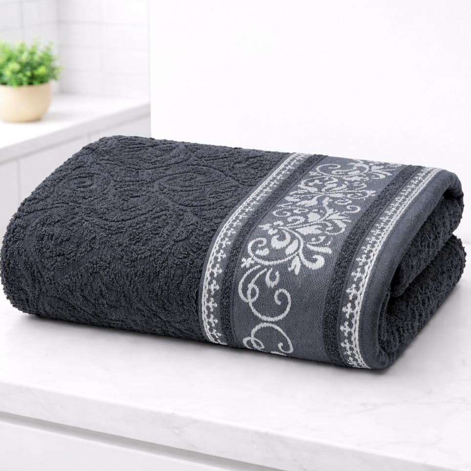 Toalha de Banho Imperial 100% Algodão Tam 75 cmx130 cm Qualidade Premium Felpuda Luxo Bordado Decorativo Macia