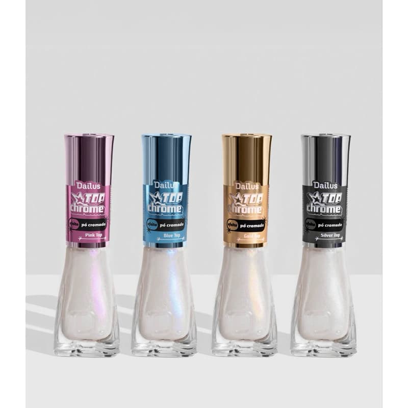 DAILUS ESMALTES TOP CHROME – EFEITO PÓ CROMADO