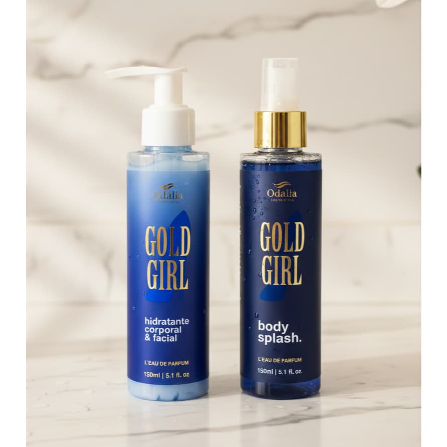 Kit Body Splash + Hidratante Gold Girl Para Mulheres 150ml Original Marca Odália