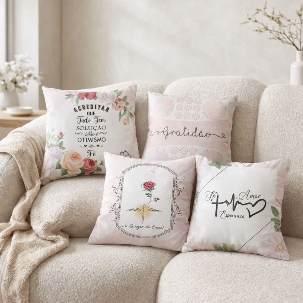 Kit 4 Capas de Almofadas Decoração Casa Moderna
