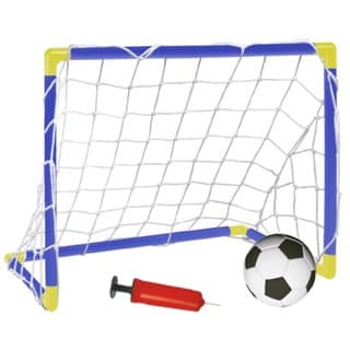 kit mini golzinho + bola + bomba para meninos infantil futebol Pais & Filhos cor azul