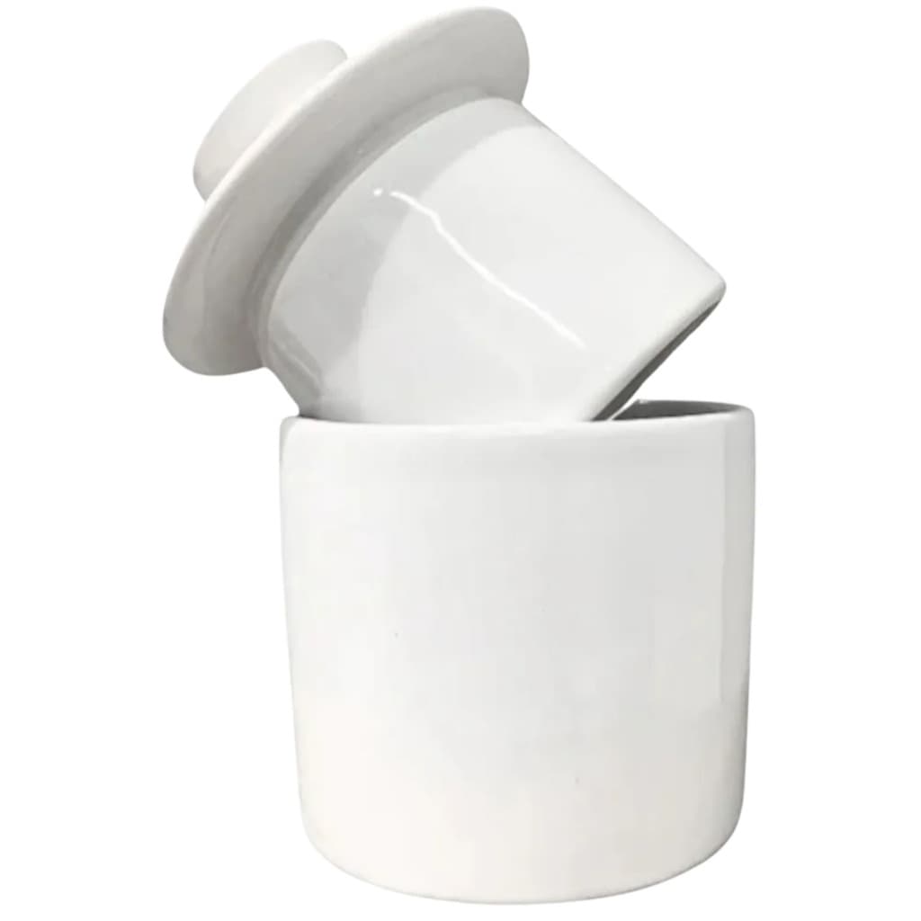 Manteigueira Francesa De Porcelana Branca 330ml Manteigueira De Luxo