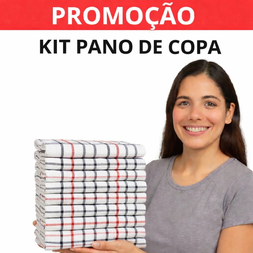 Kit 5 ou 10 Panos de Copa Xadrez 100% Algodão 60x35cm Alta Absorção Secagem Rápida